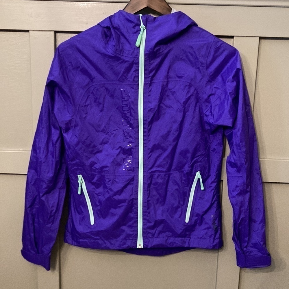 𝅺MAMMUT Dry Tech Full Zip Outdoor Rain Jacket Wind Breaker Purple Size XS